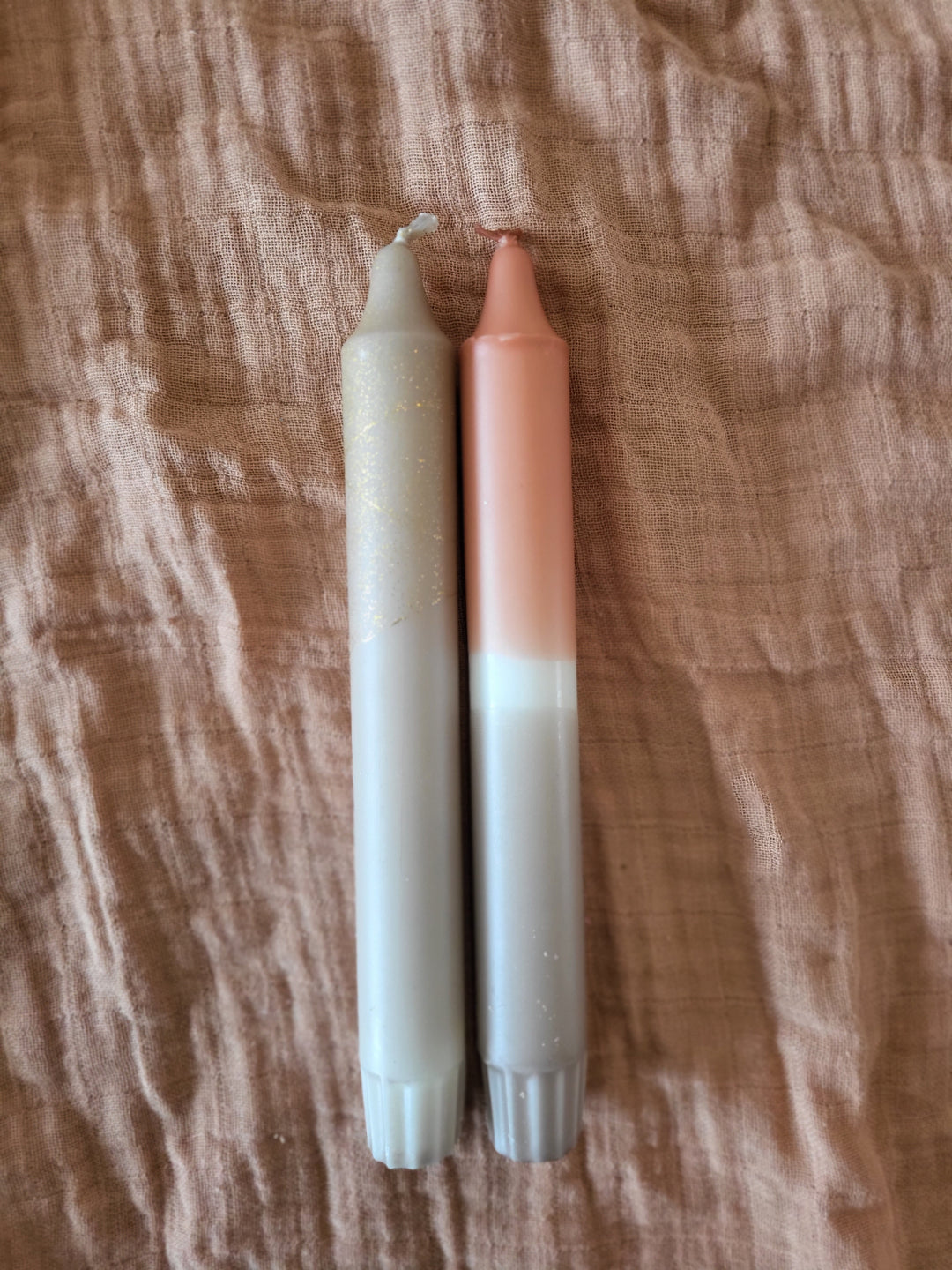 Kaars - Beige/wit/peach